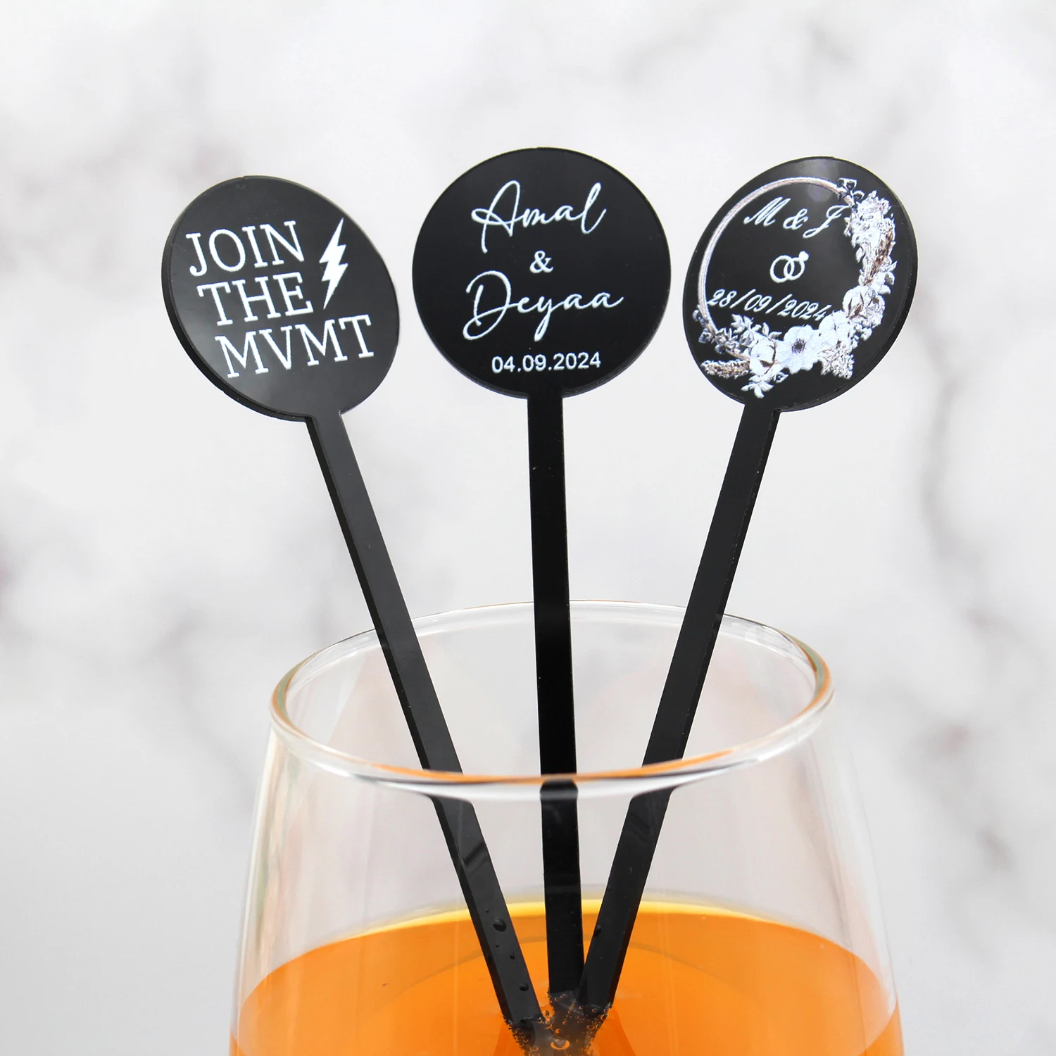 50 шт. персонализированные круглые штрихи для напитков свадебные сувениры