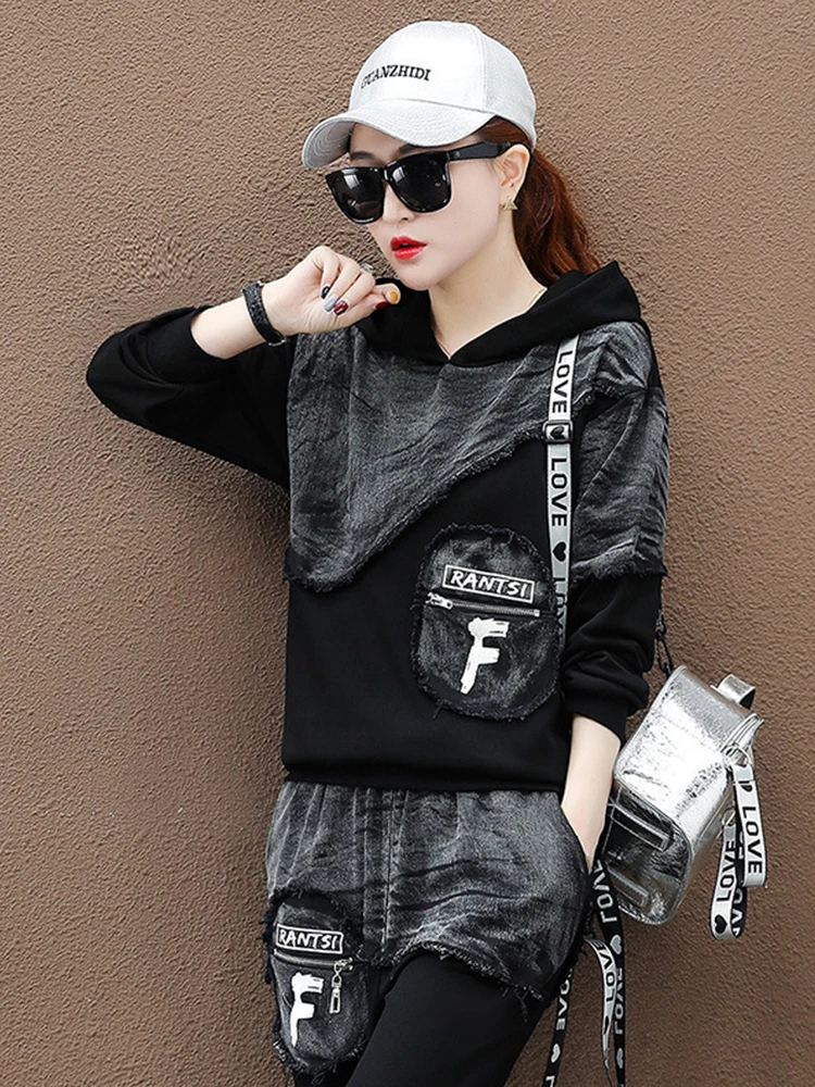 Осень 2022 модная Корейская уличная одежда Max LuLu Женские топы и брюки Женский