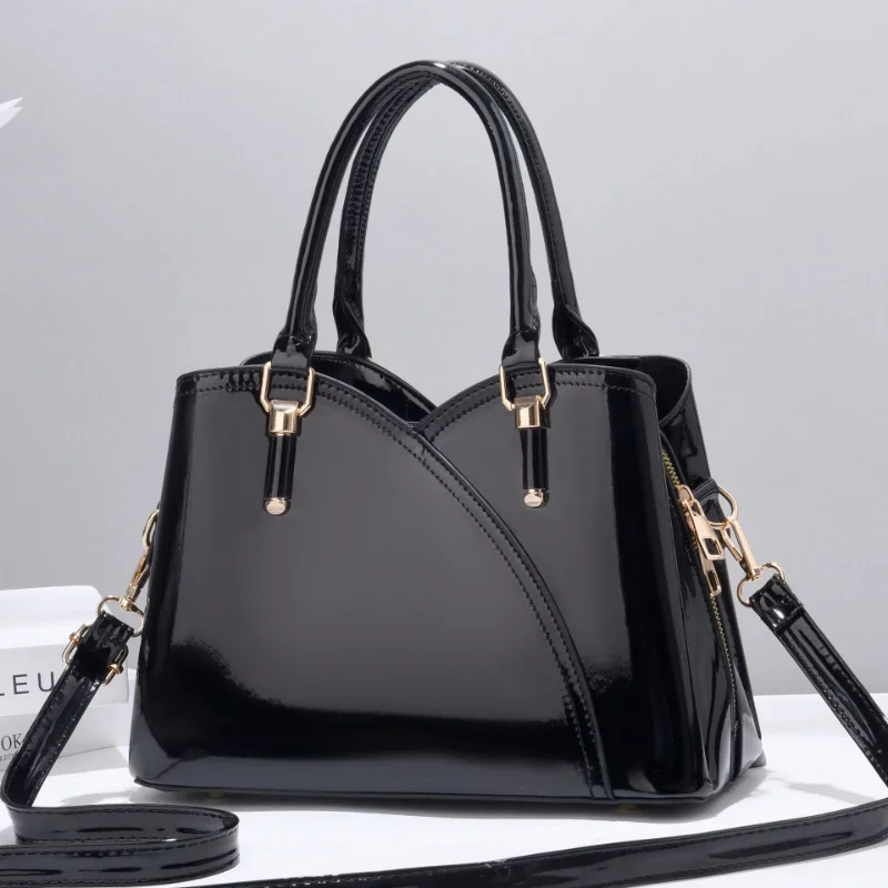 

Luxury Women's Bag 2023 Spring/Summer Retro Shiny Leather Handbag Fashionable and Simple One Shoulder Crossbody Bag for Women