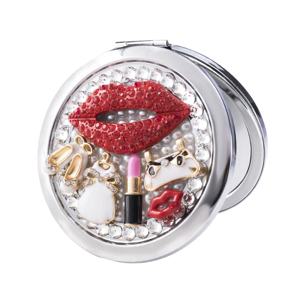 

Folding Vanity Mirror Makeup Vanity Mirror Travel Size Mirror Pocket Handheld Travel Mirror Metal Mini Purse Mirror Miss