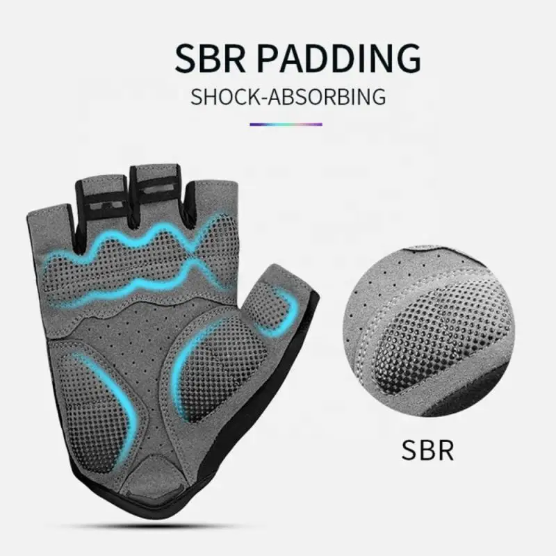 

Sbr Shock-absorbing Palm Rest Bicycle Gloves Wear Resistance Shock Absorption Half Finger Gloves Prevent Slip Gloves Unisex