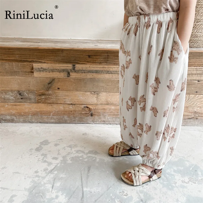 

RiniLucia Kids Pants Boy Girl Summer Printing Trousers Children Ankle-length Pants for Baby Boys Pants Casual Harem Pants