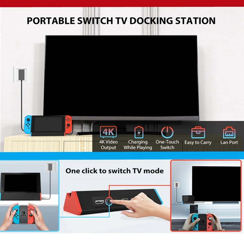 Фото Док-станция для коммутатора/переключателя OLED-порта, Замена док-станции для телевизора с портом LAN 1000 Мб/с/USB-портом (модель LAN) №2