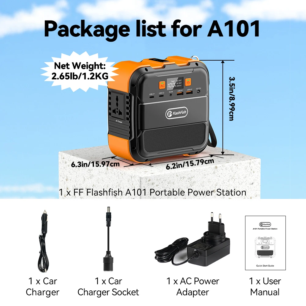 

FF FlashFish портативная электростанция 120Вт 97.68Втч