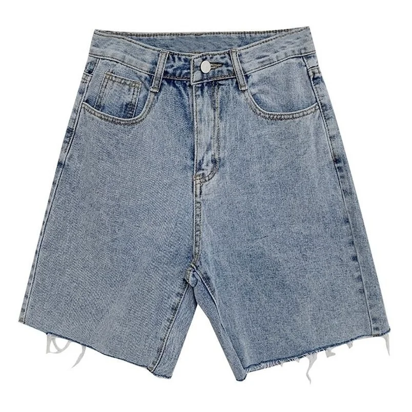 

Женские байкерские шорты в уличном стиле, хлопковые джинсовые шорты в Корейском стиле, модные шорты с высокой талией, шикарные шорты Howdfeo, лето 2023