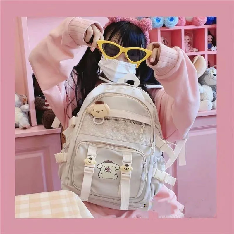 

Sanrioed Cinnamoroll MyMelody Backpack Cute Kawaii Backpack Versatile High Capacity Schoolbag Female Cartoon Shoulder bag