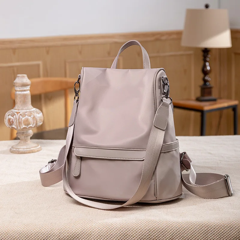 

Women Shoulder Bag European American Oxford Cloth Solid Color Backpack Anti-theft Girl Office Outdoor Travel Mini Storage Bag