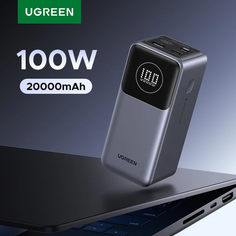 UGREEN Nexode Mini 100 Вт 12000 мАч Power Bank 20000 мАч Портативный внешний аккумулятор PD PowerBank для iPhone 17 pro 16 Быстрая зарядка