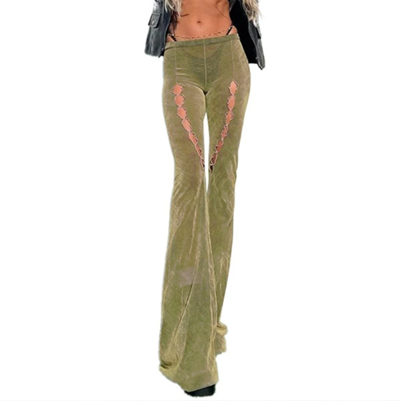 

Low Waisted Flared Trousers Micro-Trumpet Casual Bottom Wearing Clothing