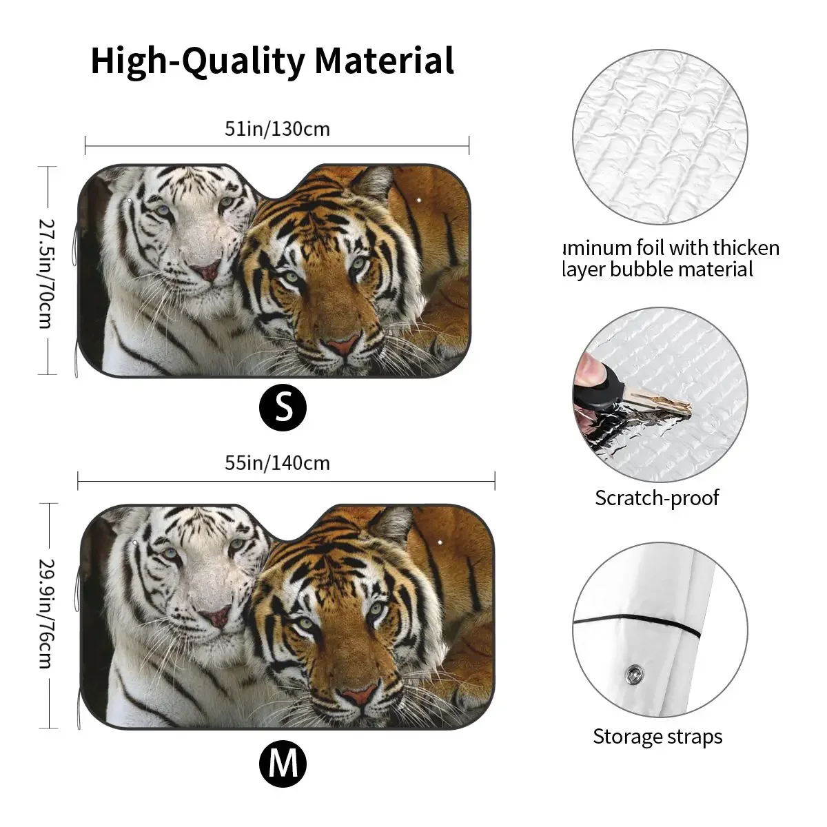 Бенгальский тигровый солнцезащитный козырек для лобового стекла любителей