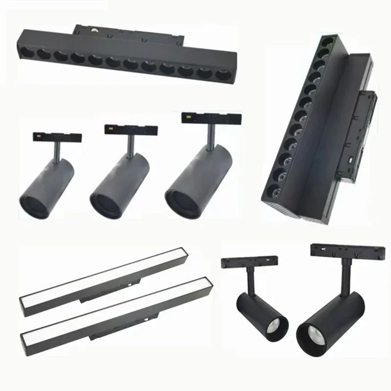 Современный Магнитный Трековый светильник QIUBOSS встроенный Светодиодный