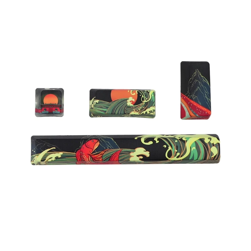 

DIY Keyboard PBT 6.25U Spacebar ESC Enter OEM Profile Keycap for cherry MX Green Panda, Hot pot Panda, Elk ,Koi Pattern