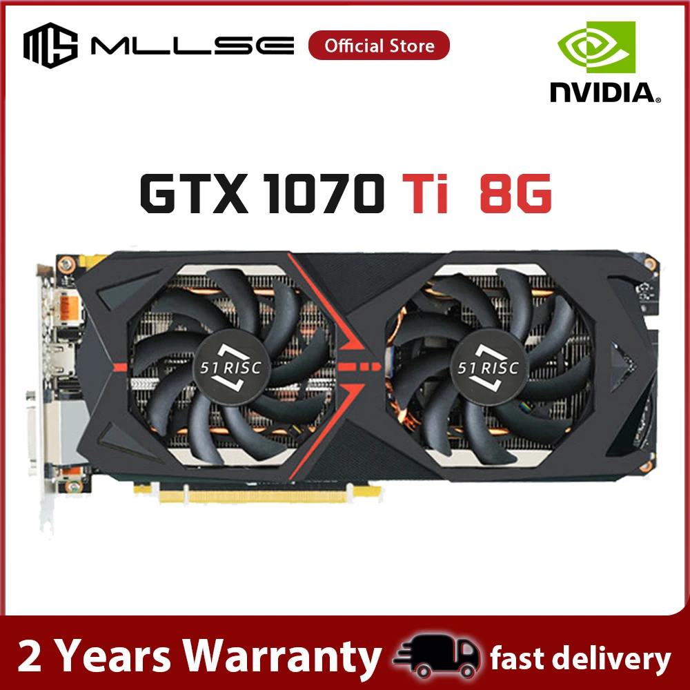 Видеокарта Mllse gtx 1070ti 8 Гб игровой графический процессор GDDR5 256bit 8000 МГц Частота