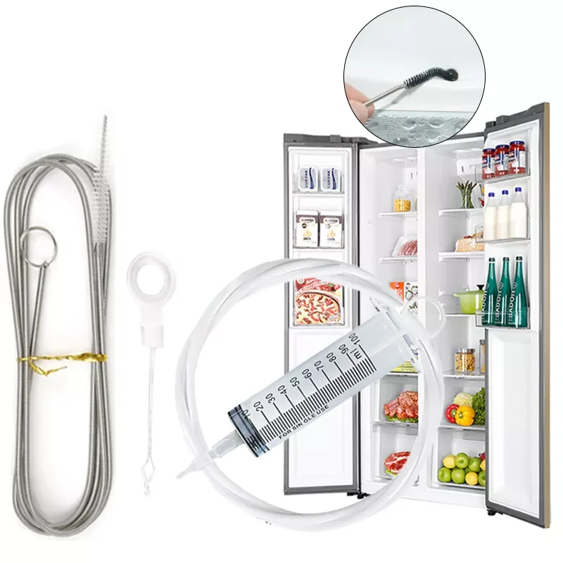 

2022 5Pcs Refrigerator Drain Hole Clog Remover Dredge Cleaning Set Flexible Refrigerator Scrub Brush Water Dredging Tool Brush