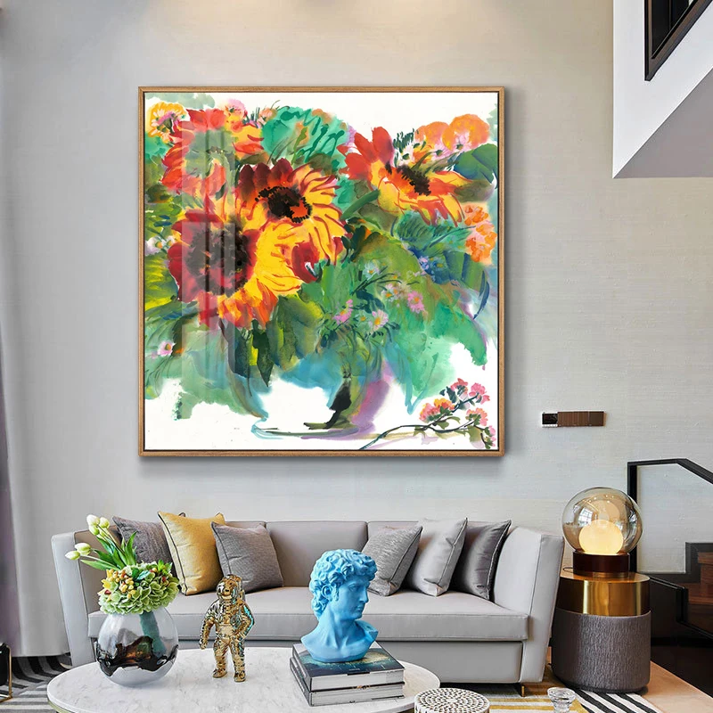 Современная абстрактная акварельная живопись на холсте цветочные постеры и