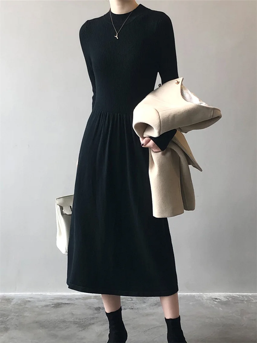 

Платье-Макси женское трикотажное ТРАПЕЦИЕВИДНОЕ с высокой талией