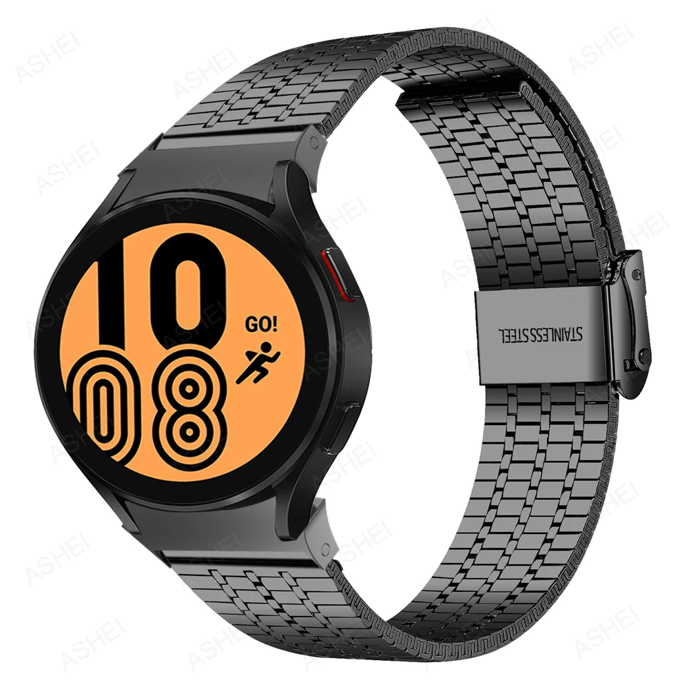 Ремешок 20 мм для Galaxy watch 4 classic браслет из нержавеющей стали samsung galaxy 5 band 44 40 pro 45 без