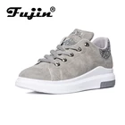 Женские кроссовки на плоской подошве Fujin, черные, мягкие, повседневные, Осенние, 2021