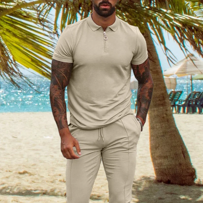 Мужской спортивный костюм из двух предметов и шортов повседневная простая