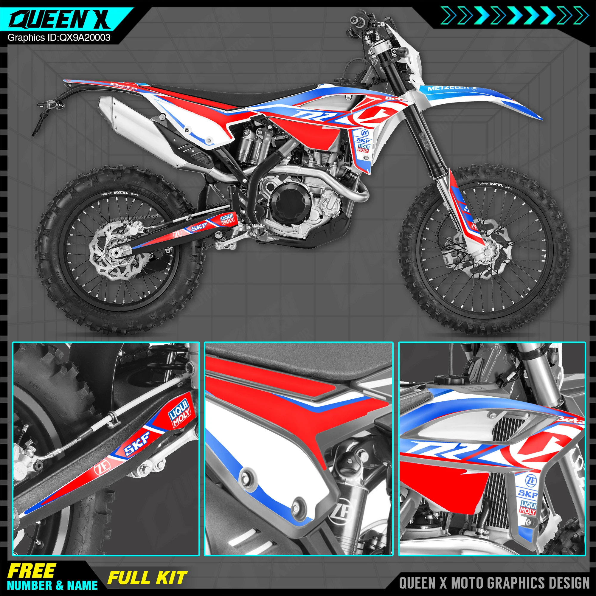 Набор графических наклеек QUEEN X MOTO Team для BETA RR 2020 2021 2022 300R Sixdays 6 дней Ограниченная