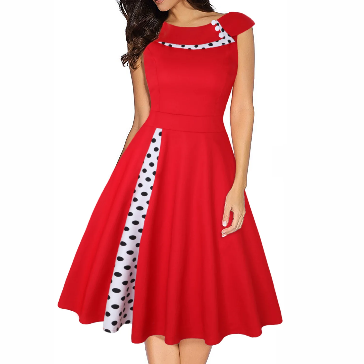 

Women Robe Retro Vintage Dress 50s 60s Rockabilly Polka Dot Swing Pin Up Summer Party Dresses Elegant Tunic Vestidos Casual