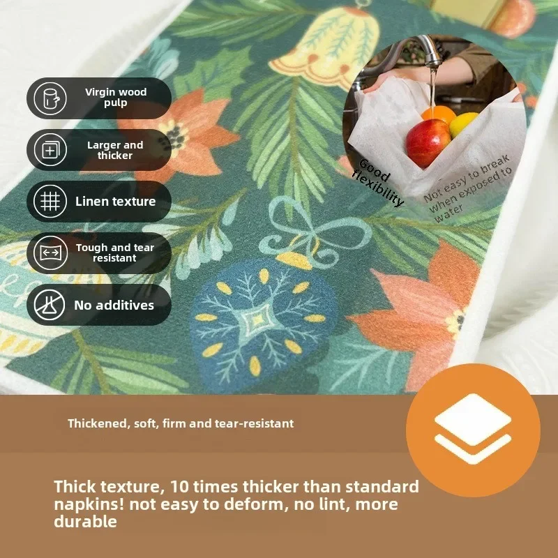 Одноразовая карманная складная беспыльная бумажная салфетка для