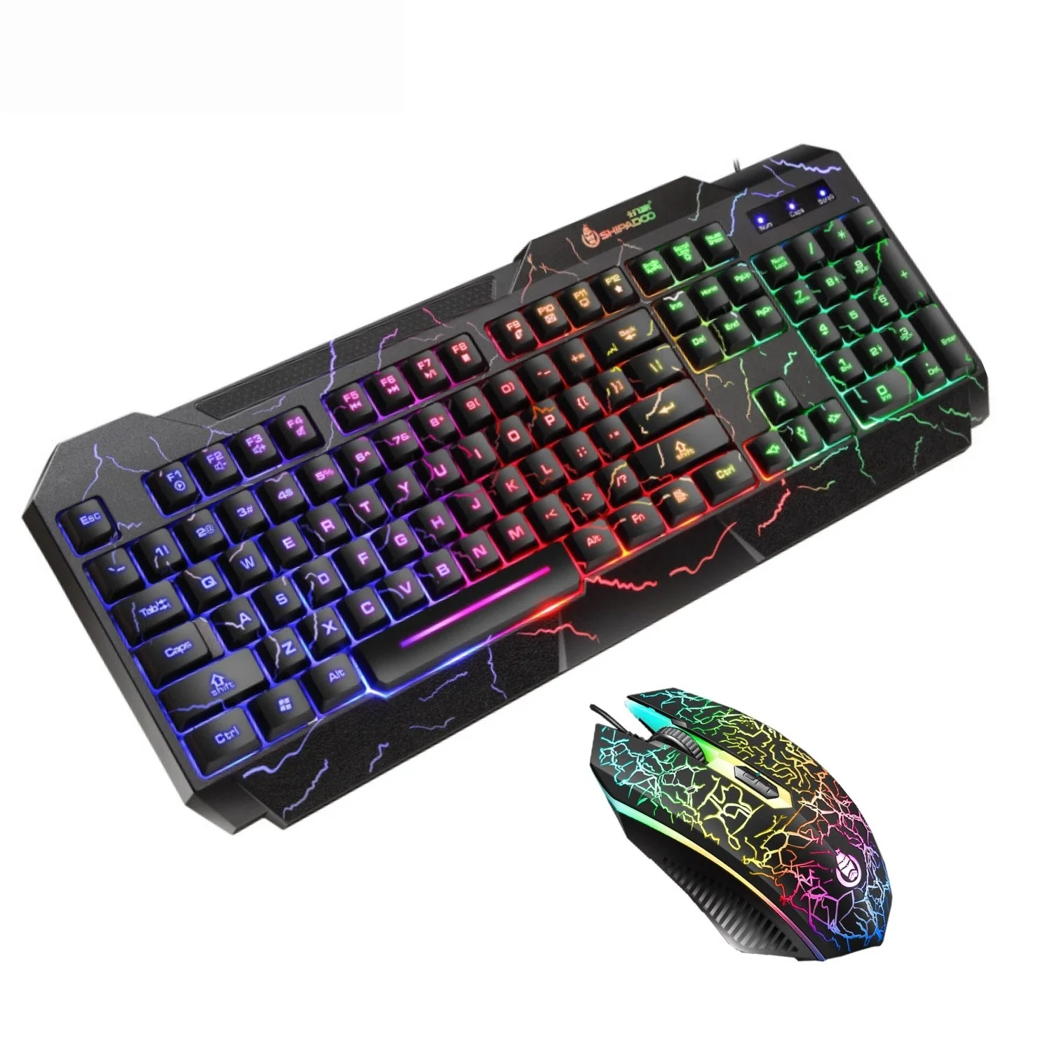 

Игровая клавиатура и мышь с RGB-подсветкой, Проводные клавиатуры и мыши с USB и светодиодной подсветкой, механические эргономичные игровые кла...