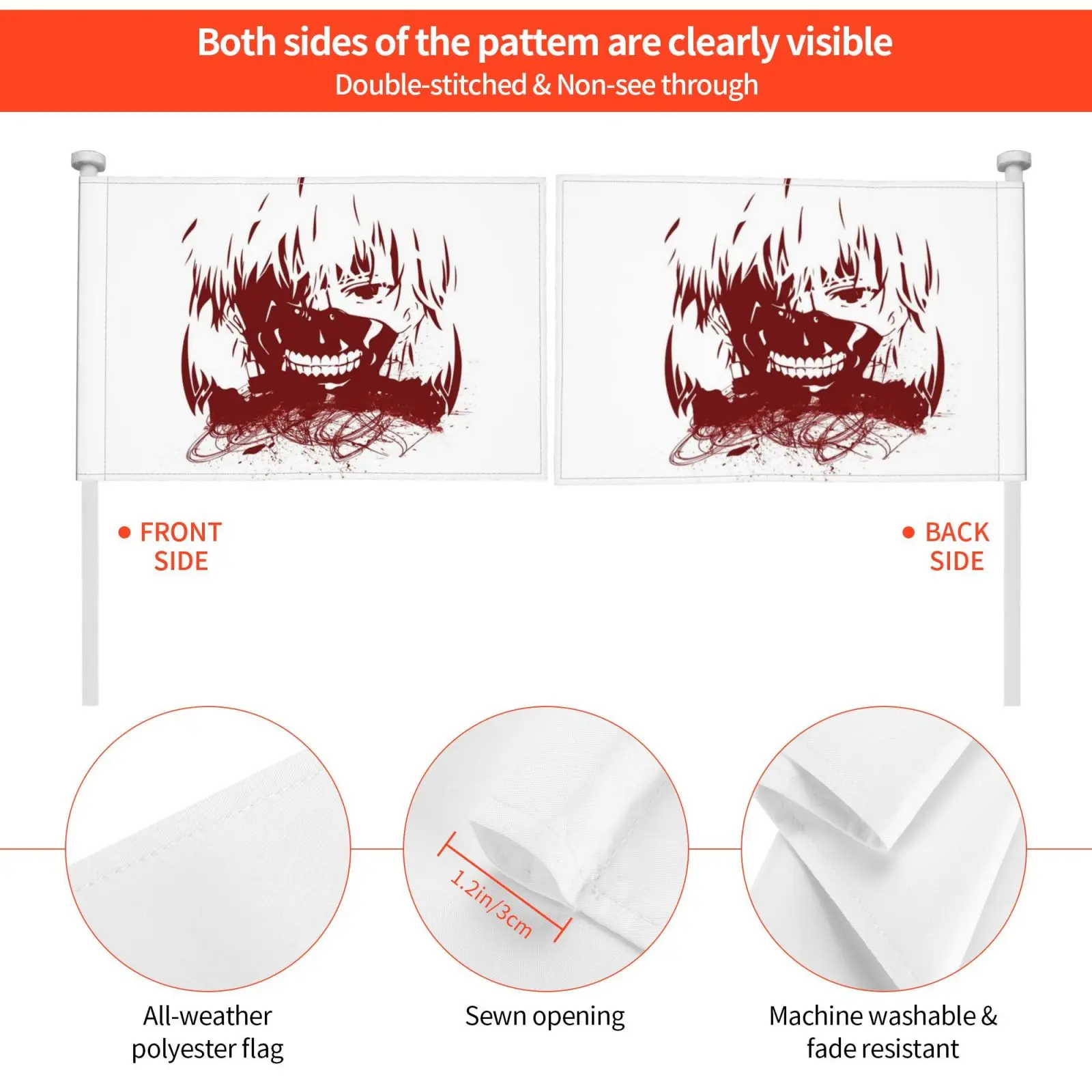 Токийский Гуль-кровавый флаг Автомобильный Забавный Ken Kaneki Гуль Аниме Манга