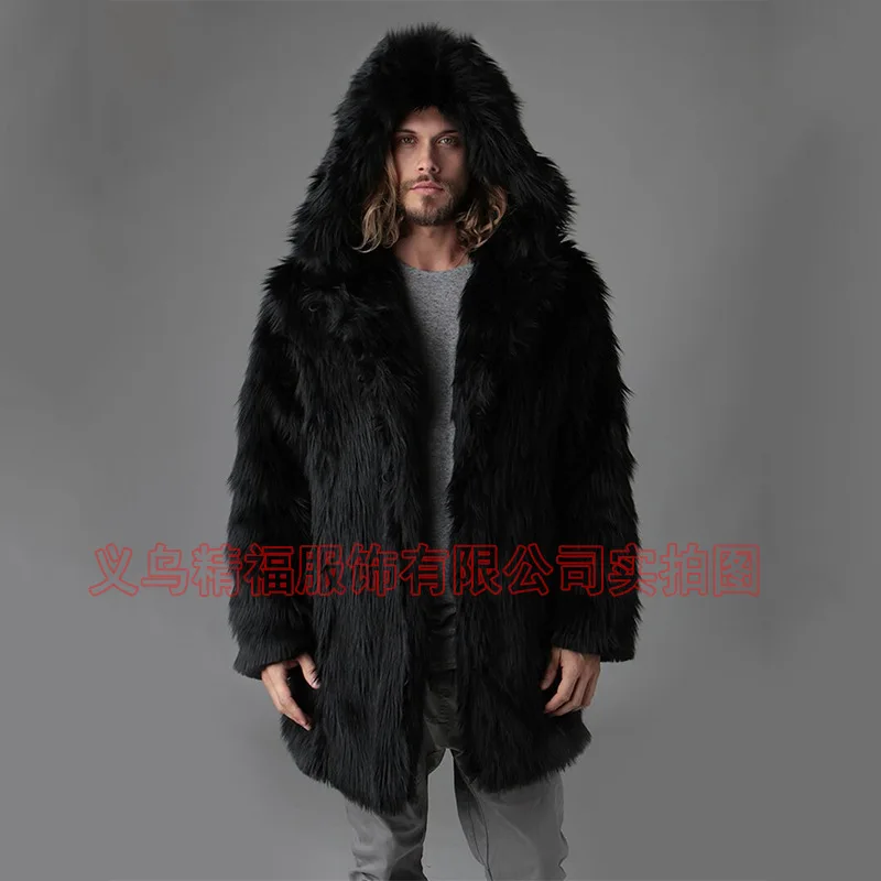 New European and American Men's Mid-length Fur Coat Casual Fox Fur Coat Hot Selling Mink Fur Imitation Fur Men's Clothing