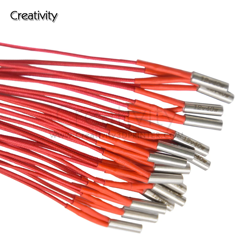 Детали для 3D-принтера, 1 шт., нагревательная трубка 12/24 В 40/50/70 Вт 6*20 мм 1 м для экструдера Bowden Mendel Reprap