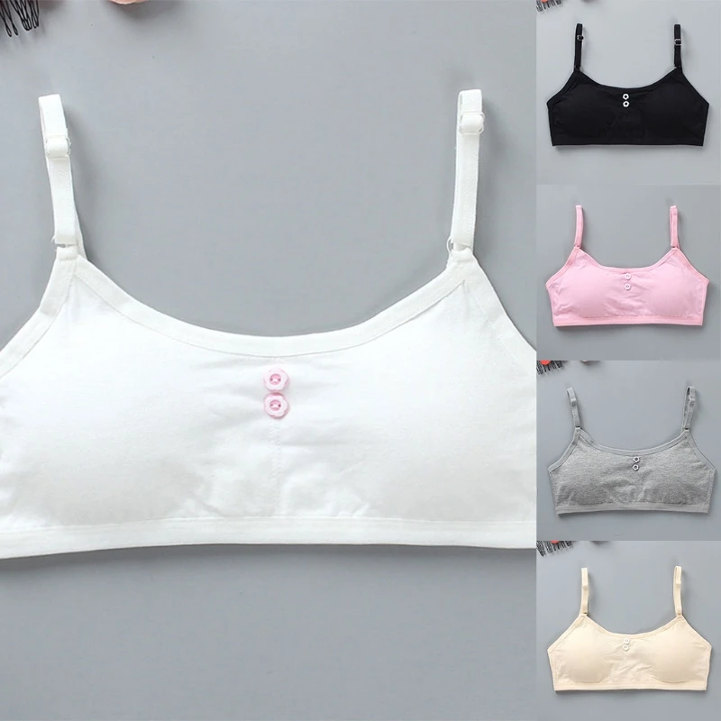 

Teen Kids Girls Training Cotton Bras Underwear Lingerie Undies Undercloth Thin Strap Top Sleeveless Vest