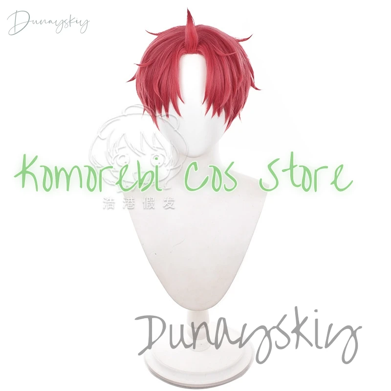Аниме Dandadan Jin Enjoji парик для косплея Jiji красные серьги с короткими волосами