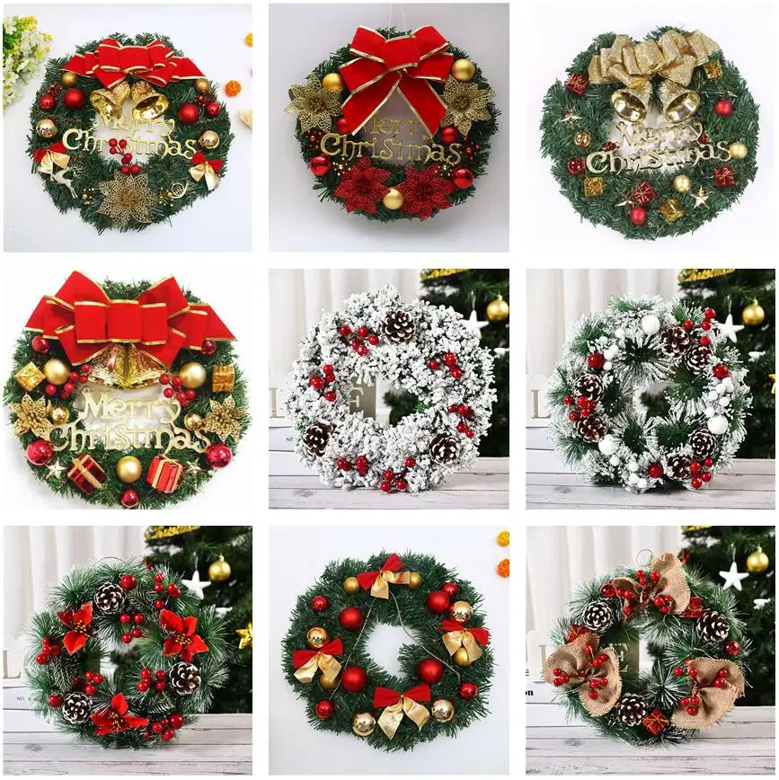 

Wreath Christmas Artificial Wreath For Front Door Spruce Wreath Berry Decorated With Pine Cones Wreath Green Home Decoration