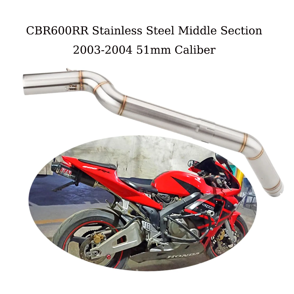 

Motorcycle Accessories Parts For HONDA CBR600RR F5 Stainless Steel Middle Section Exhaust Pipe For HONDA CBR600RR 2003-2004
