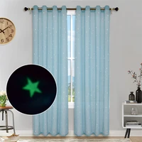 luminous star gauze curtain for kids bedroom living room pastoral decoration window tulle american finished tulle