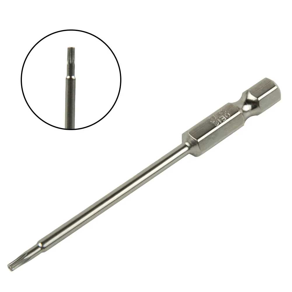 

Tool Part 75mm Hollow Torx Screwdriver Bit Nutdrivers Electroplating Magnetic Hex Shank -T40 Alloy Steel For Exact Screw Unscrew