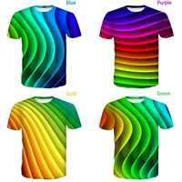 newest fashion 3d print wave rainbow tshirt cool vertigo hypnotic short sleeved tees menwomen pullover tops hot summer t shirt