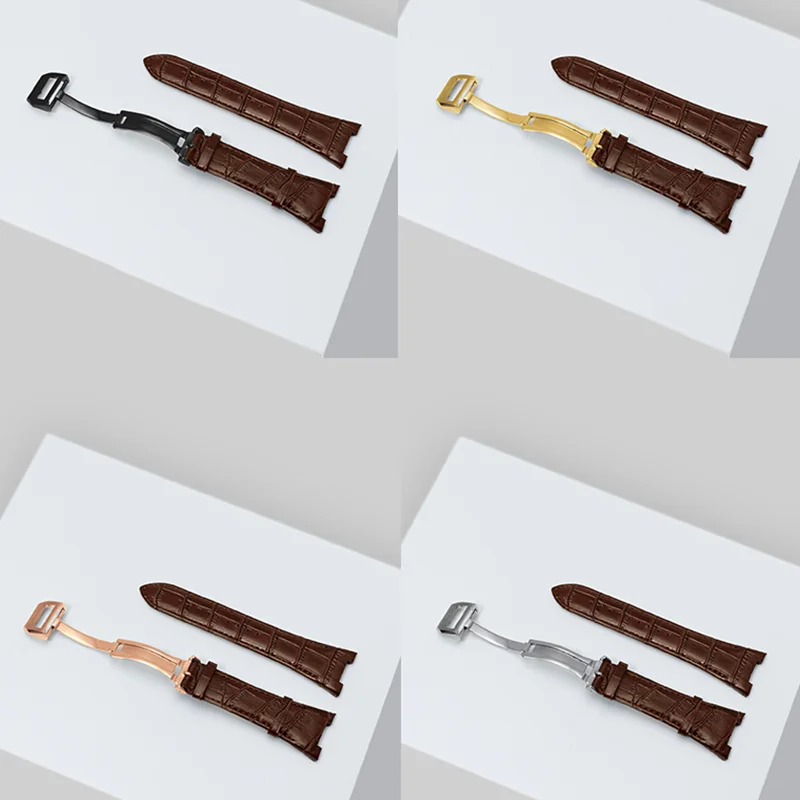 

Кожаный ремешок для Apple Watch Band 7 6 5 4 SE 44 мм 45 мм, металлический браслет премиум-класса из кожи для серии iwatch 7 6 5 4 SE, модифицированный комплект