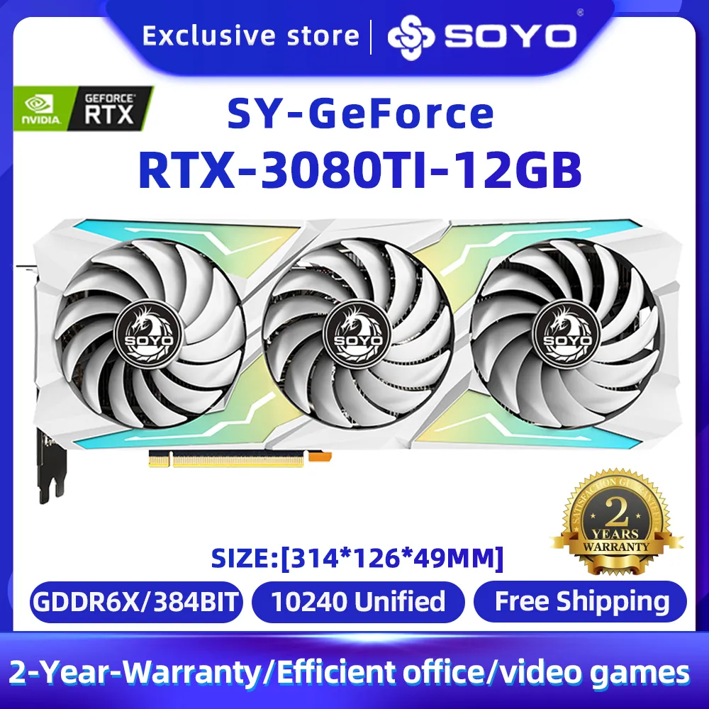 SOYO RTX 2060 2060 super 3060 3070Ti 3080Ti GDDR6/GDDR6X 8G 12G Cards Gaming Video Card NVIDIA Computer GPU