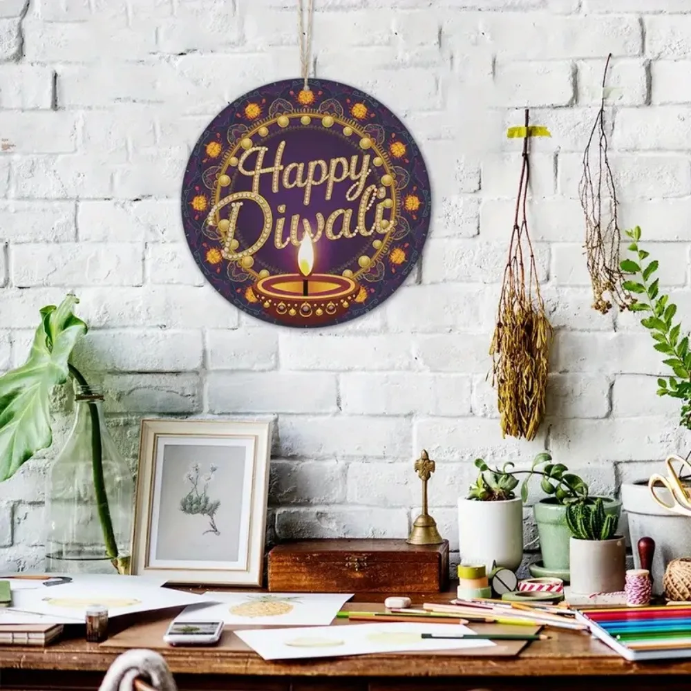 Круглые деревянные вывески в современном стиле для праздничных украшений: День