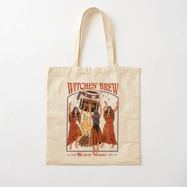 

Холщовая Хлопковая Сумка Witches Brew, модная женская дизайнерская сумка на плечо с принтом, дорожная сумка для продуктов, Женская Складная сумка...