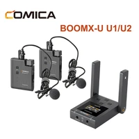 comica boomx u wireless microphone mini uhf broadcast mic boomx u1 u2 mic trs 3 5mm noise reduction for camera dslr cell phone