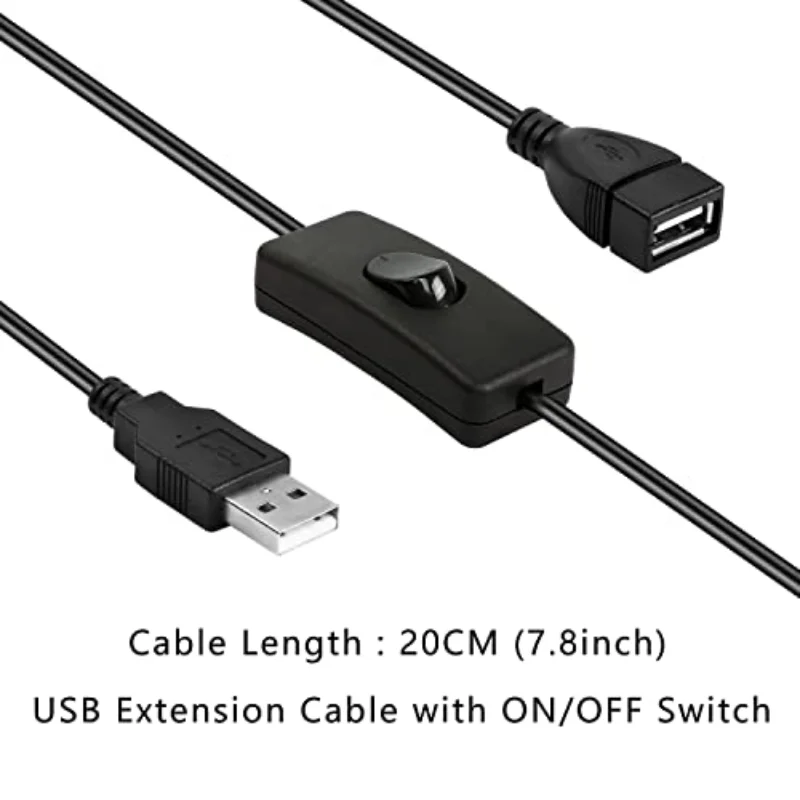 Кабель питания Nku USB5V2A с выключателем ВКЛ./ВЫКЛ., Удлинительный шнур «штырь-гнездо», для записи вождения, USB-вентилятор, светодиодные ленты, настольная лампа