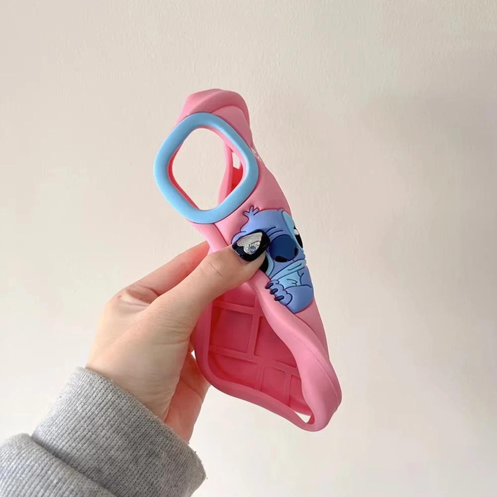 Hot Disney Stitch Phone Case For iPhone 16 Pro Max 15 14 8 7 Plus 13 12 11 Mini XS XR Funda Shockproof Protective Cover