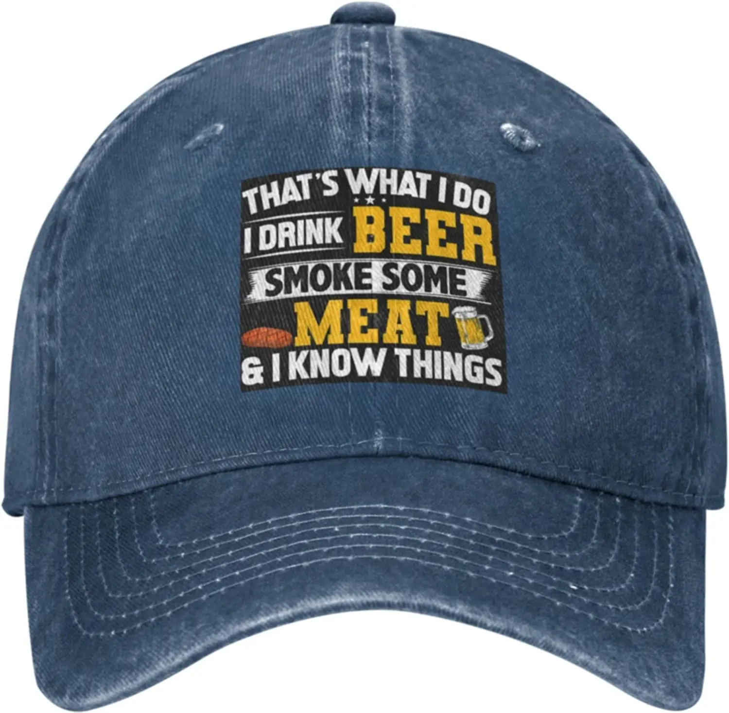 

I Smoke Meat and I Know Things Hat Funny BBQ Chef Grill Dad Hat BBQ Party Baseball Caps Men Women Ball Hat Trucker Hat