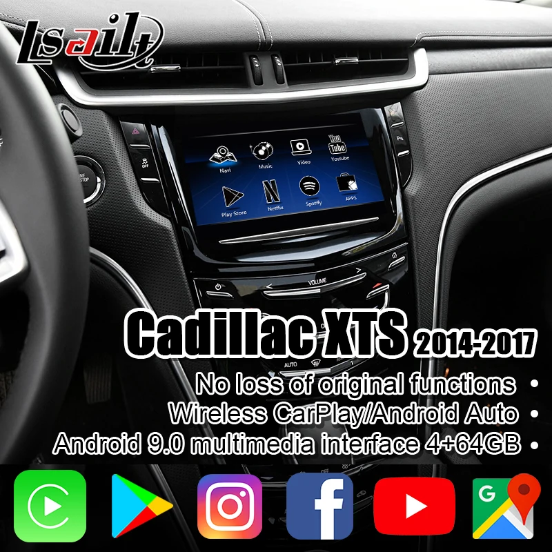 

PX6 4 Гб CarPlay/Android мультимедийный интерфейс для 2014-2018 Cadillac CTS XTS SRX in CUE с Netflix, YouTube, Android Auto