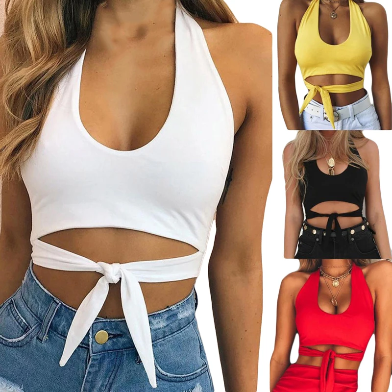 

Женский укороченный топ с открытой спиной, с U-образным вырезом и открытыми плечами