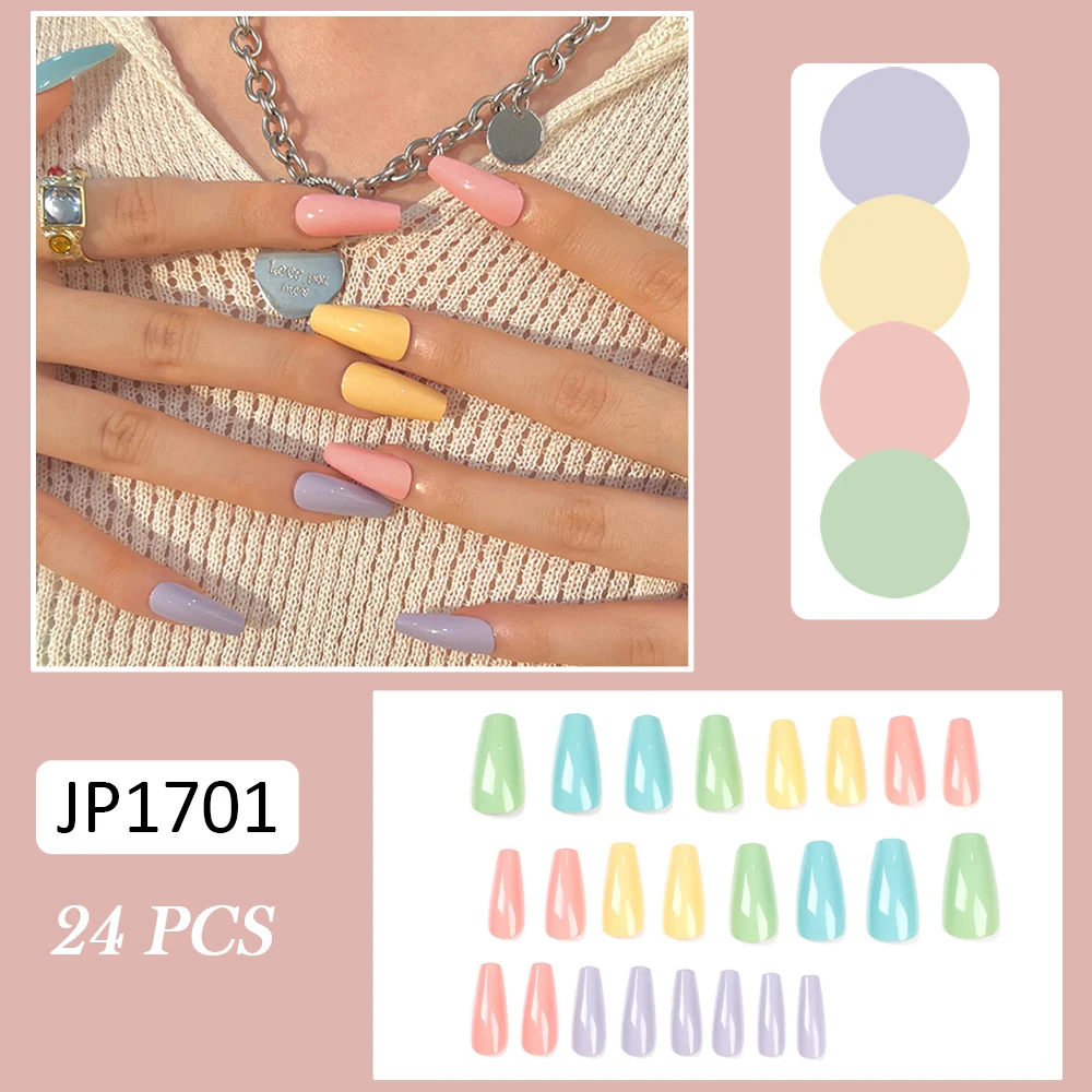 

24 шт., Макарон для наращивания ногтей с гелем-желе