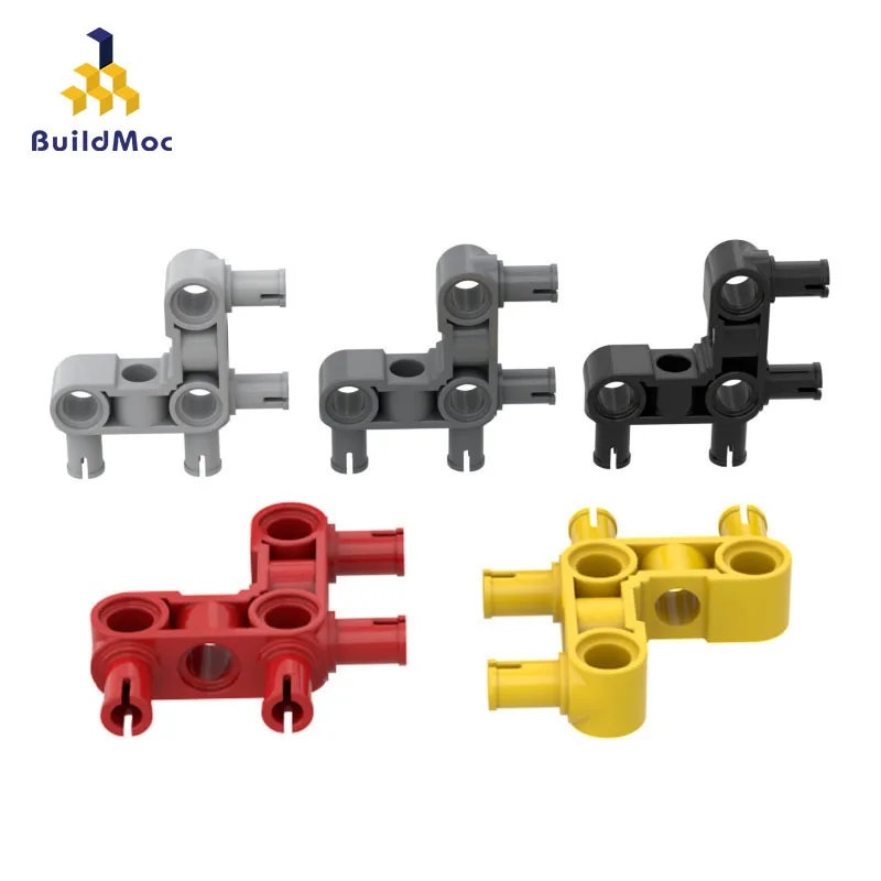 

10PCS High-Tech Assemble Particle 55615 Four Bolt Three Hole Right Angle Connector Brick Building Block Replaceable Part