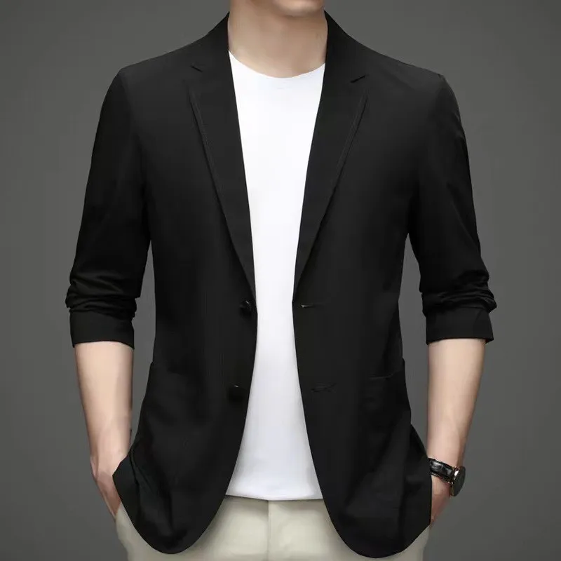 

2385-R- Summer high elastic wrinkle-resistant easy to take care of trackless business suit jacket men